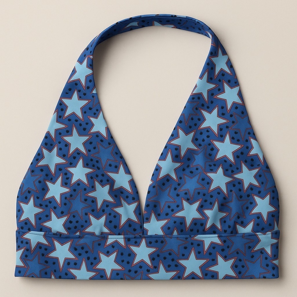 ❄️ UO | Out From Under Bralette Blue Stars Size Small Beach Boho